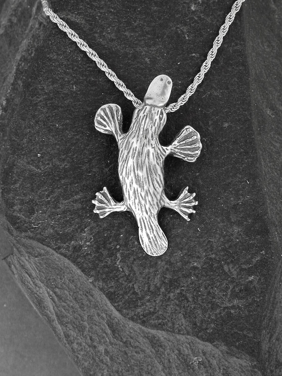 Sterling Silver Duck Billed Platypus Pendant on a Sterling Silver