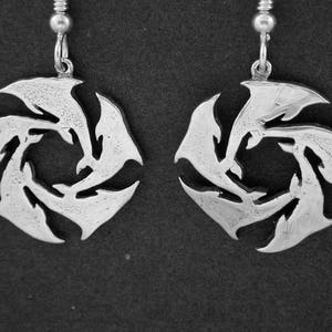 Sterling Silver Dolphin Earrings on Heavy Sterling Silver French Wires