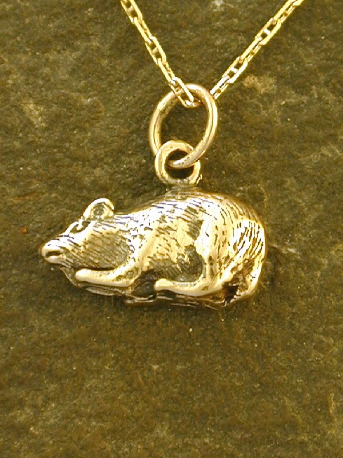 14K Gold Rat Pendant on a 14K Gold Chain Etsy