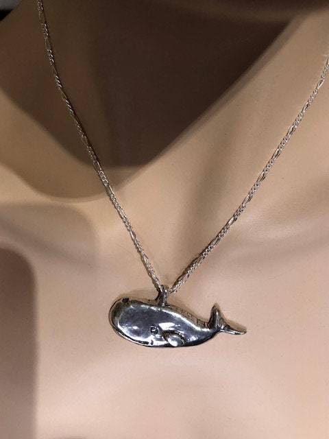 Sterling Silver Whale Pendant on a Sterling Silver Chain - Etsy