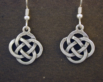 Sterling Silver Celtic Knot Earrings on Sterling Silver French Wires