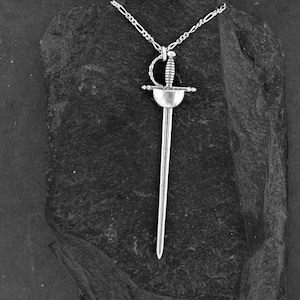 Sterling Silver Fencing  Sabre Sword Pendant on a Sterling Silver Chain