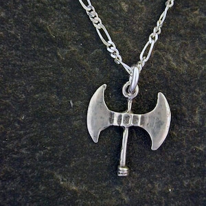 Sterling Silver Battle Axe Pendant on a Sterling Silver Chain