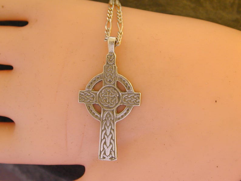 Sterling Silver Celtic Cross Pendant on Sterling Silver Chain. - Etsy