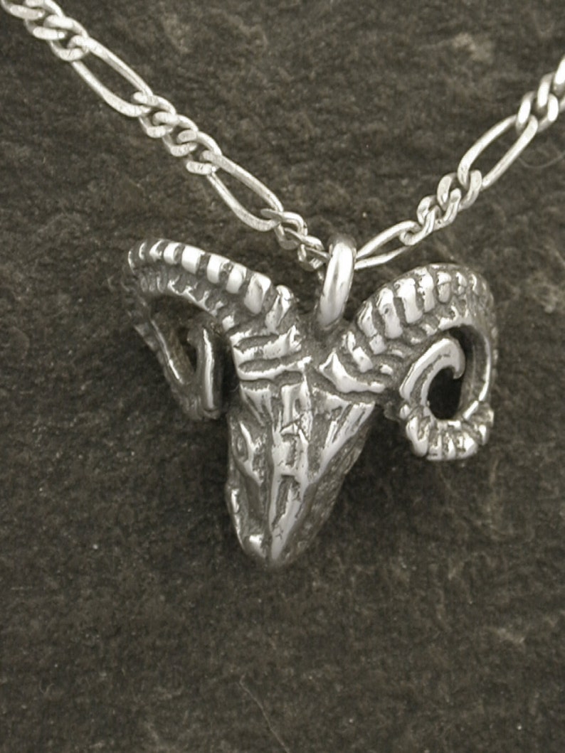Sterling Silver Aires Ram Pendant on a Sterling Silver Chain - Etsy