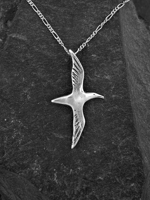 Sterling Silver Albatros Pendant on a Sterling Silver Chain Etsy
