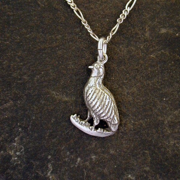 Sterling Silver Quail Pendant on a Sterling Silver Chain