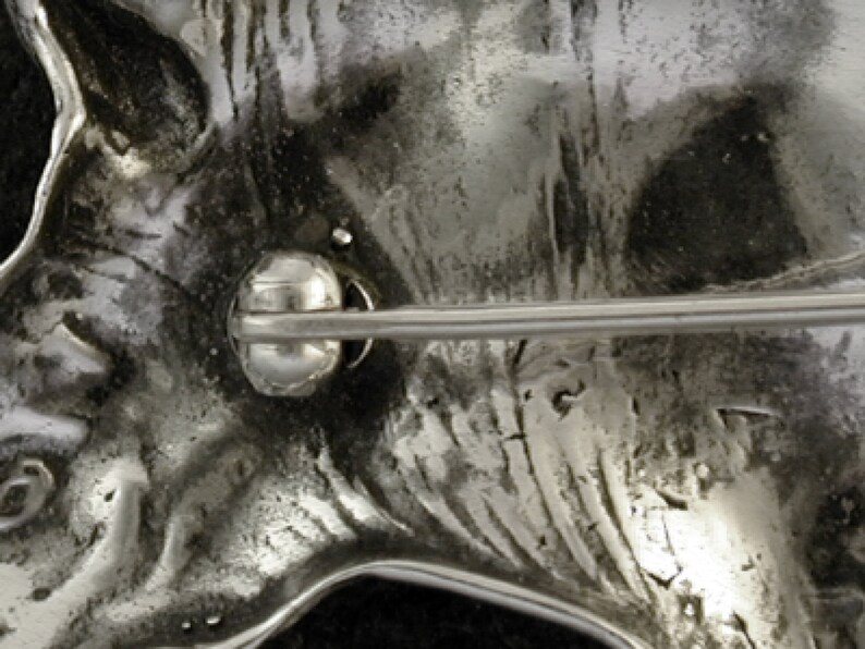 Sterling Silver Rhinoceros Brooch