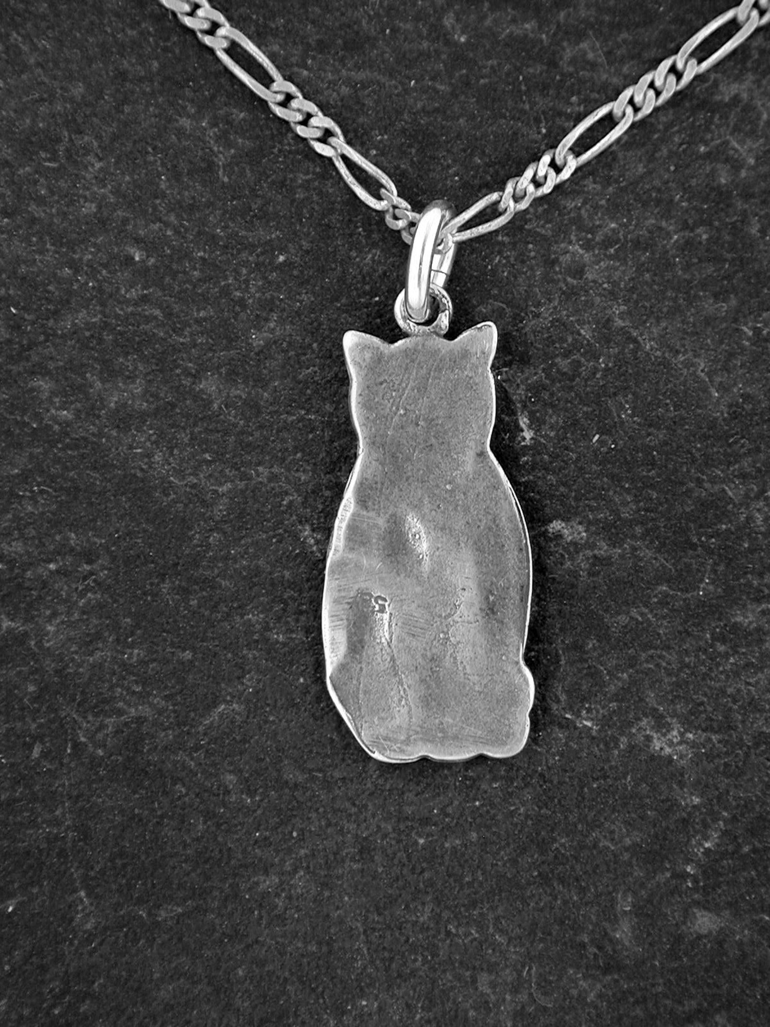 Sterlng Slver Cat Pendant On Sterlng Slver Chan. - Etsy