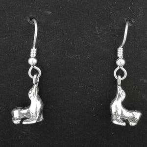 Sterling Silver  Seal  Earrings on Heavy Sterling Silver French Wires