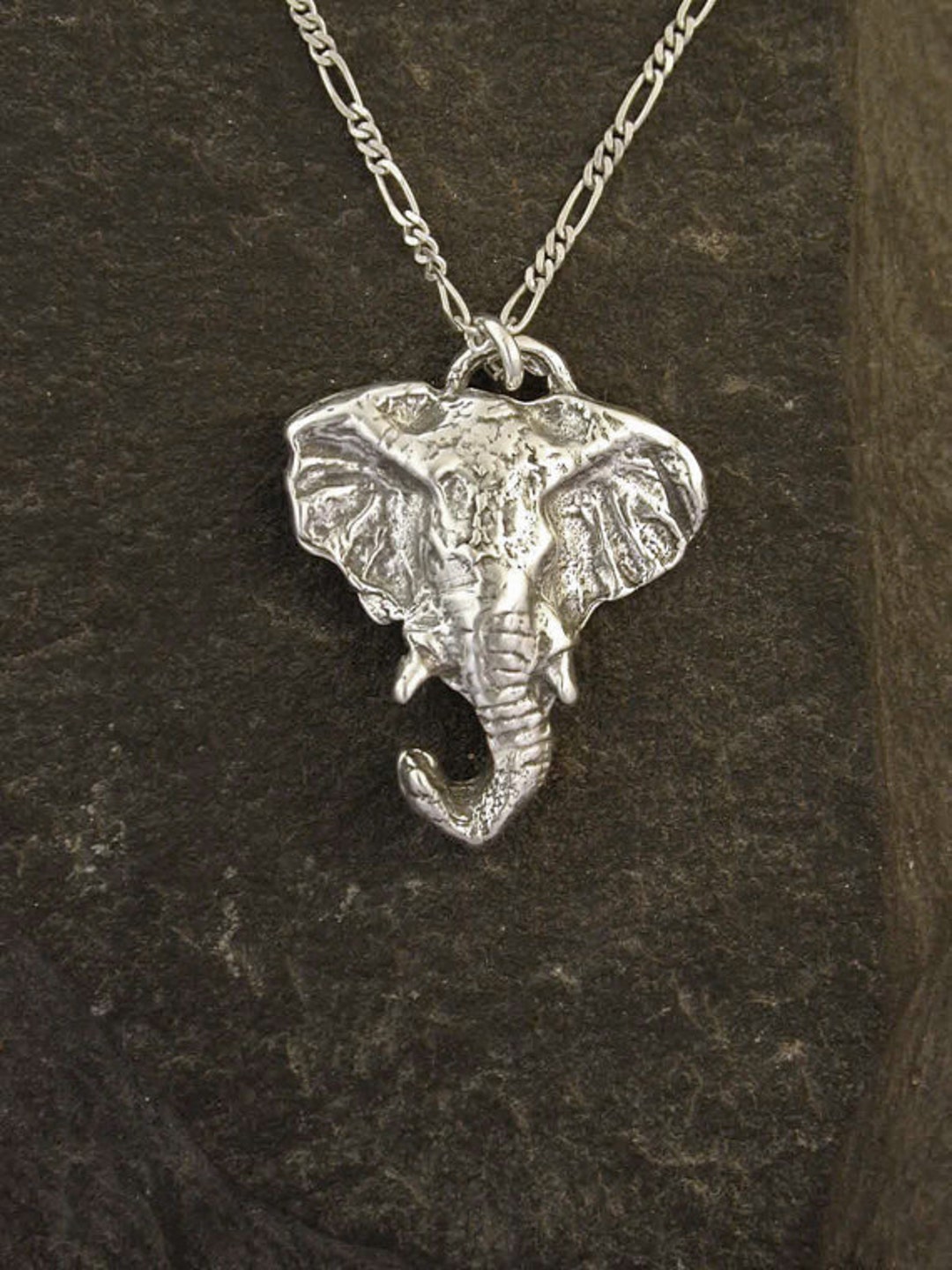 Sterling Silver Elephant Head Pendant on a Sterling Silver Chain - Etsy