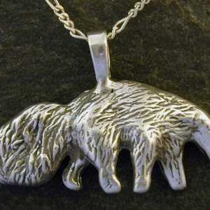 Sterling Silver Giant Anteater Pendant on a Sterling Silver Chain.