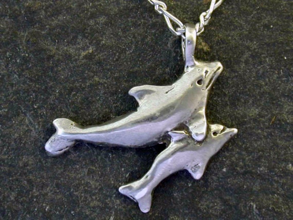 Single Dolphin Polished Sterling Silver Necklace - Your Choice Chain Included Single Dolphin Polished Sterling Silver Necklace - Your Choice Chain Included