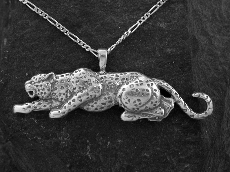 Sterling Silver Jaguar Pendant on a Sterling Silver Chain.