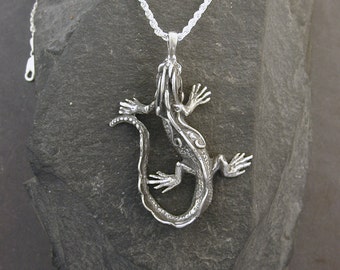 Sterling Silver Iguana Pendant on a Sterling Silver Chain