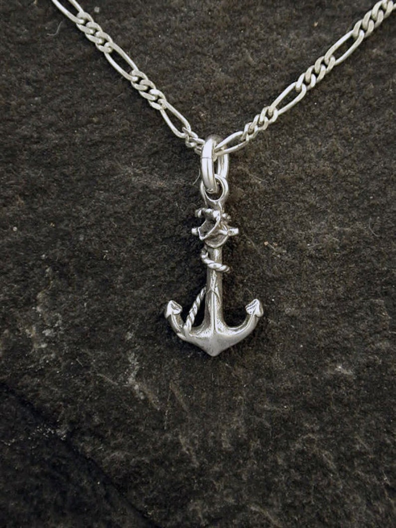 Sterling Silver Anchor Pendant on a Sterling Silver Chain image 3