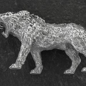 Sterling Silver Smilodon Saber Tooth Tiger Sculpture