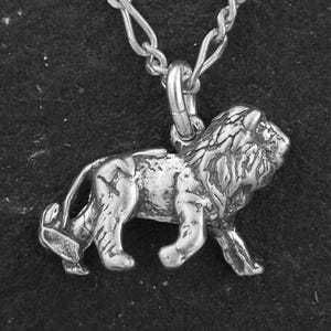 Sterling Silver African Lion Pendant on a Sterling Silver Chain. image 2