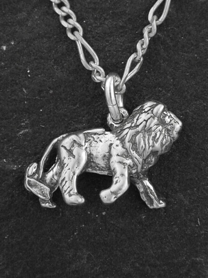 Sterling Silver African Lion Pendant on a Sterling Silver Chain. image 2