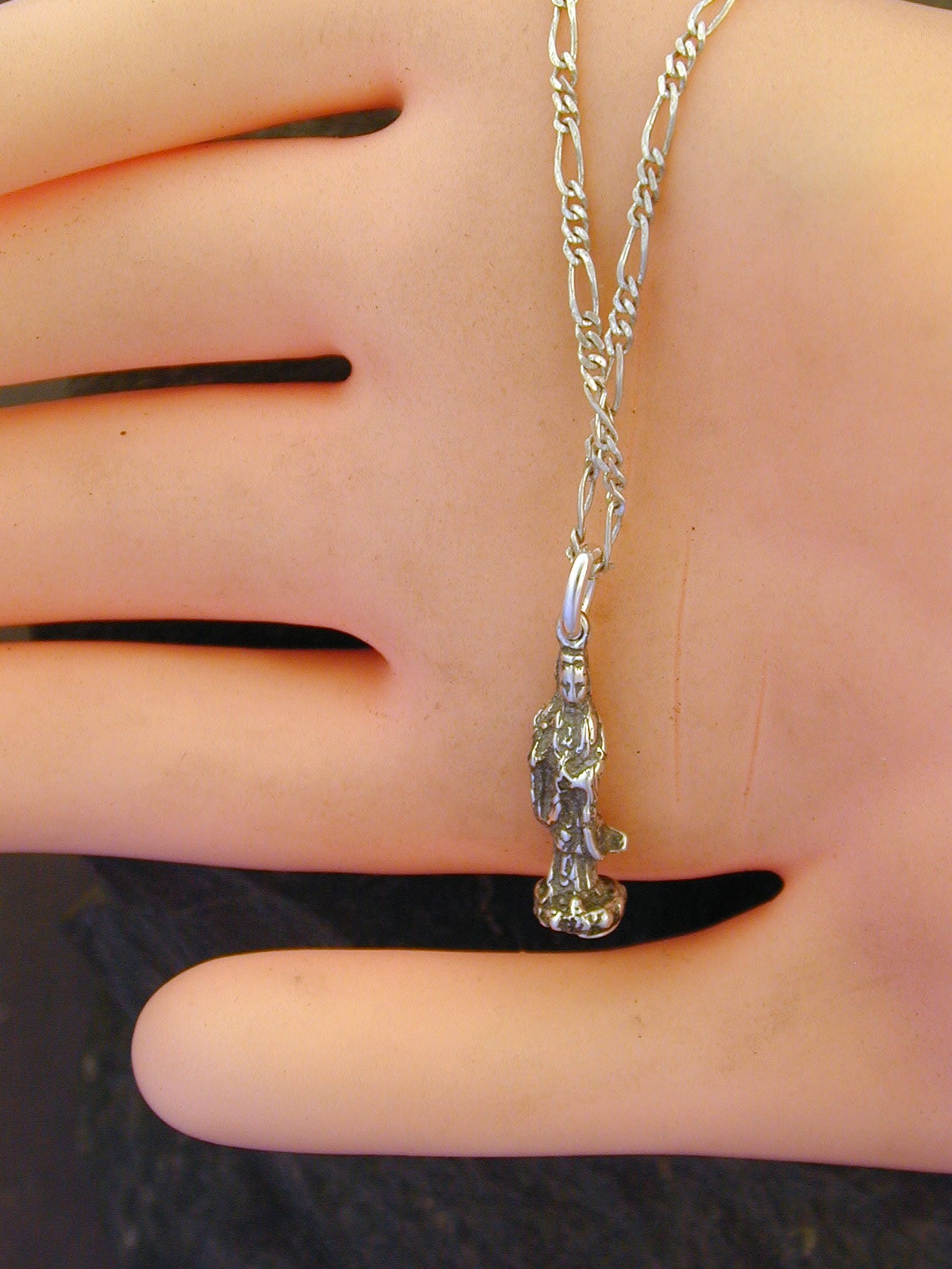 Sterling Silver Quan Yin Pendant on a Sterling Silver Chain Etsy