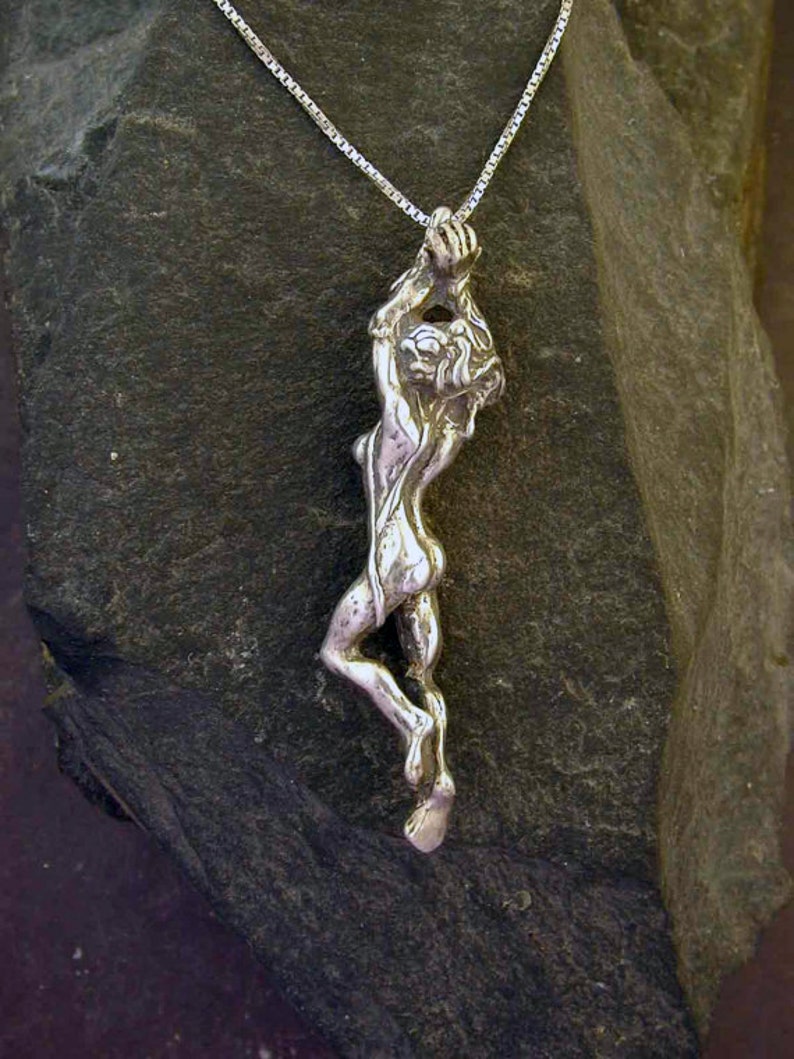 Sterling Silver Bondage Woman Pendant on a Sterling Silver Chain. image 3