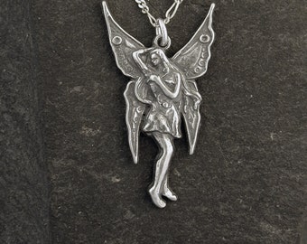 Sterling Silver Art Neuvoux Fairy Pendant on a Sterling Silver Chain