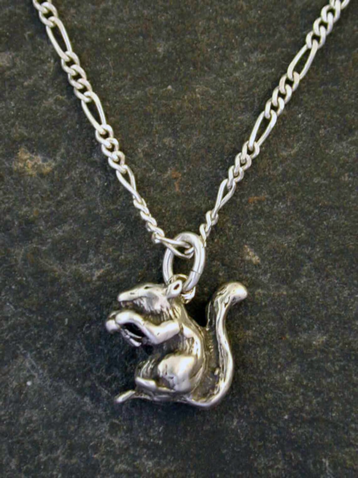 Sterling Silver Chipmunk Squirrel Pendant on Sterling Silver Chain. - Etsy