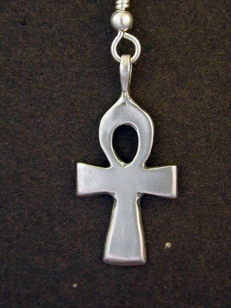 Sterling Silver Ankh Earrings on Heavy Sterling Silver French - Etsy