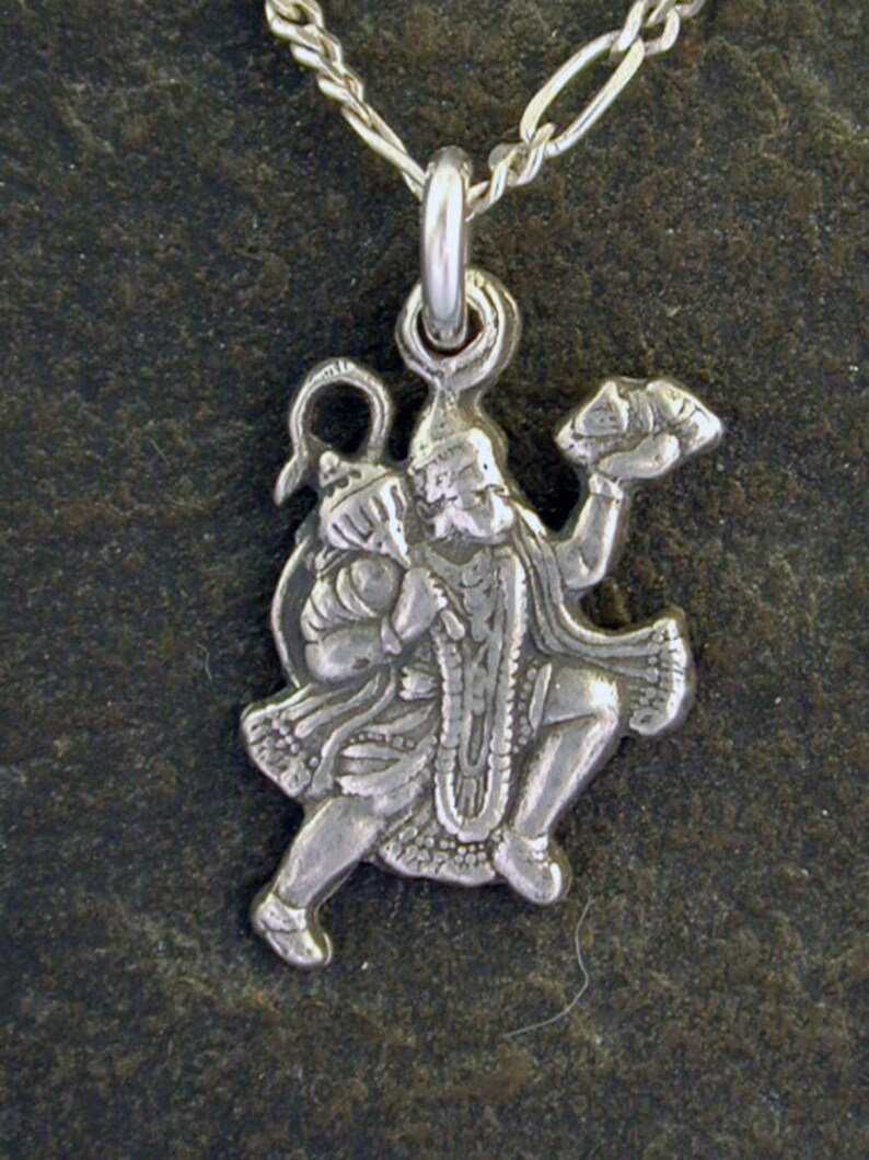 Sterling Silver Hindu God Hanuman Pendant on a Sterling Silver Etsy