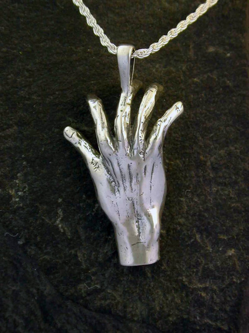 Sterling Silver Hand Mouth Pendant on a Sterling Silver Chain