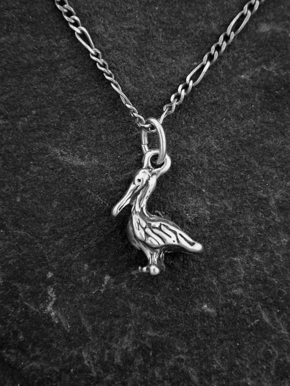 Sterling Silver Pelican Pendant on a 
