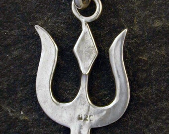 Sterling Silver Trident Pendant on Sterling Silver Chain.