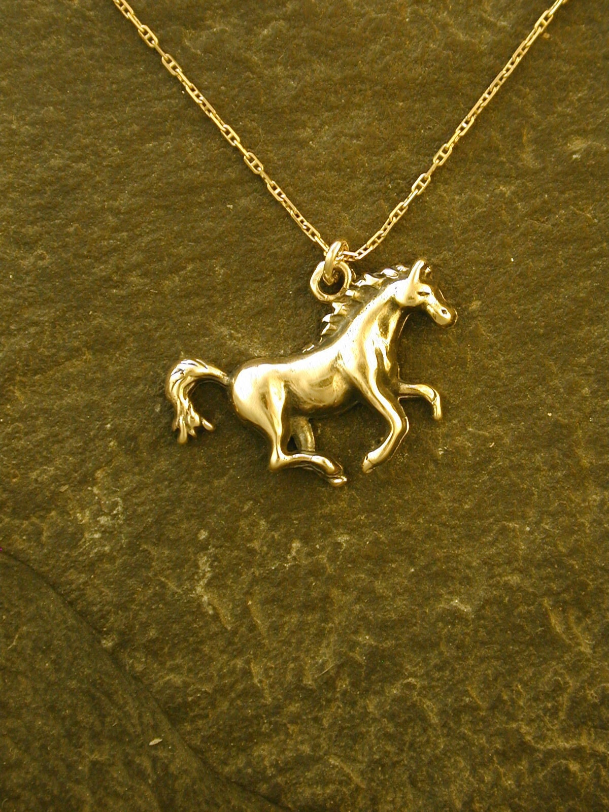 14K Gold Horse Pendant on a 14K Gold Chain - Etsy Canada