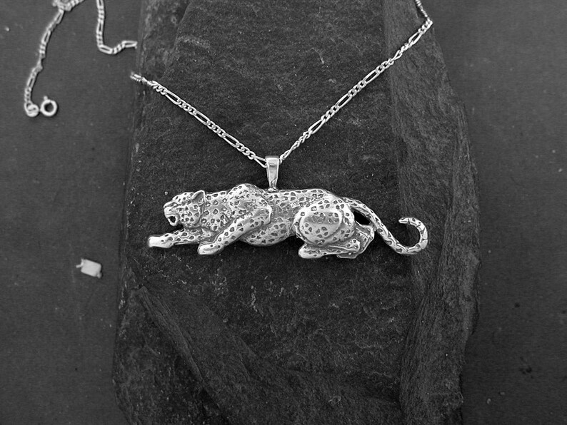 Sterling Silver Jaguar Pendant on a Sterling Silver Chain.