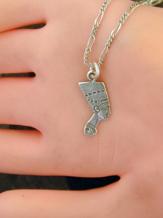 Pendentif Argent Reine Néfertiti - Charm Vintage Égypte Antique, Bijou Occasion