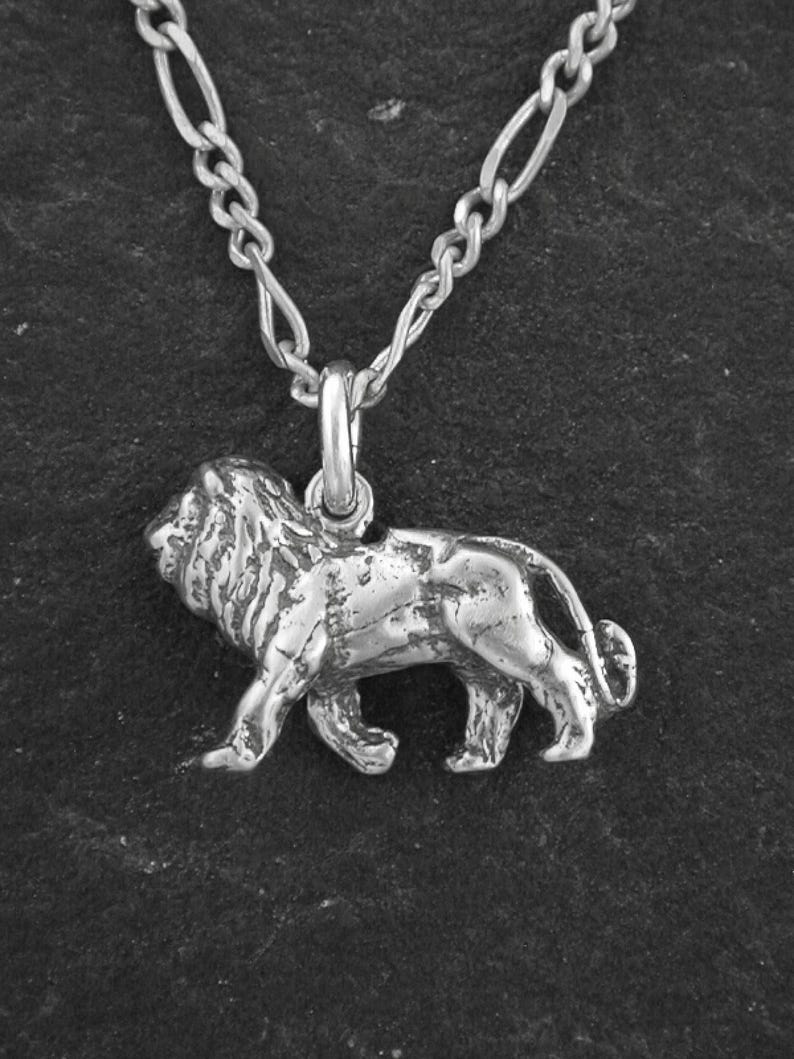 Sterling Silver African Lion Pendant on a Sterling Silver Chain. image 3