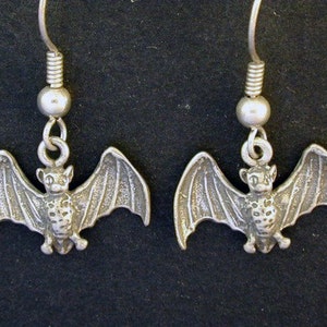 Sterling Silver Bat Earrings on Sterling Silver French Wires