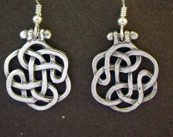 Sterling Silver Celtic Knot Earrings on Sterling Silver French Wires