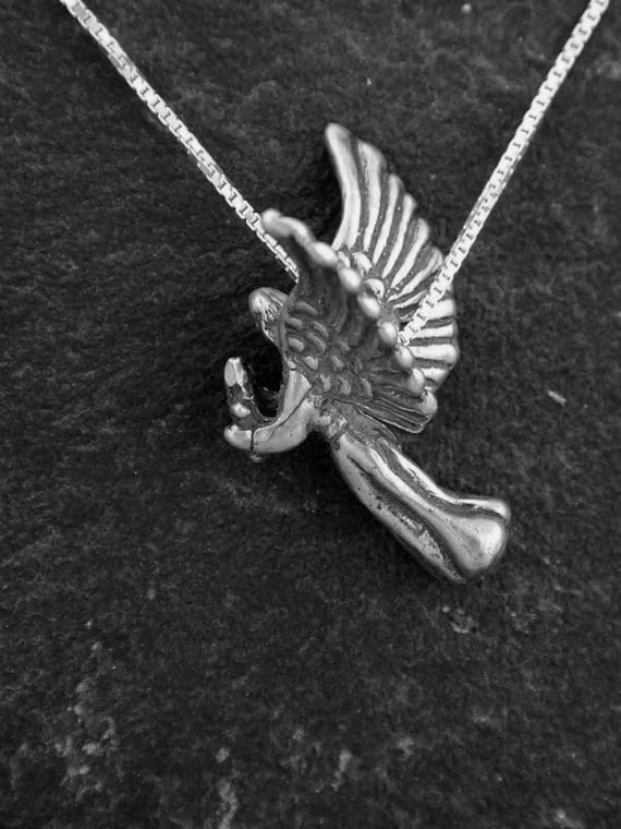 Silver wing necklace - angel wings - flying wings necklace - double wing  necklace - sterling silver wing pendant - guardian angel necklace