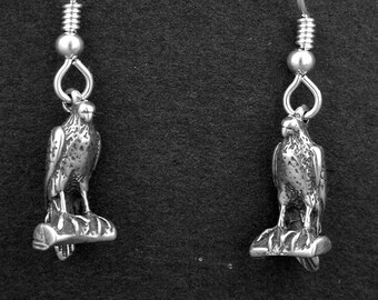 Sterling Silver Hawk Earrings on Heavy Sterling Silver French Wires