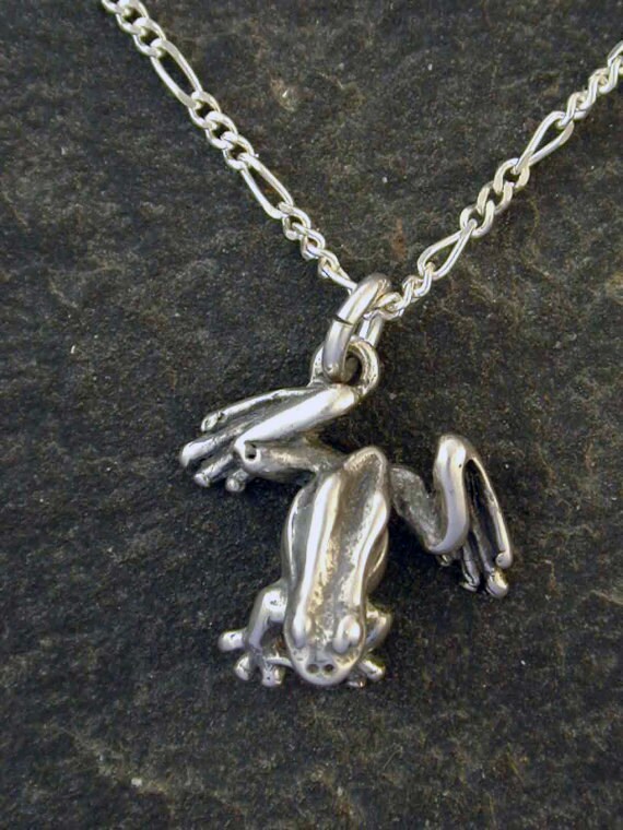 Sterling Silver Frog Pendant on Sterling Silver Chain. Etsy