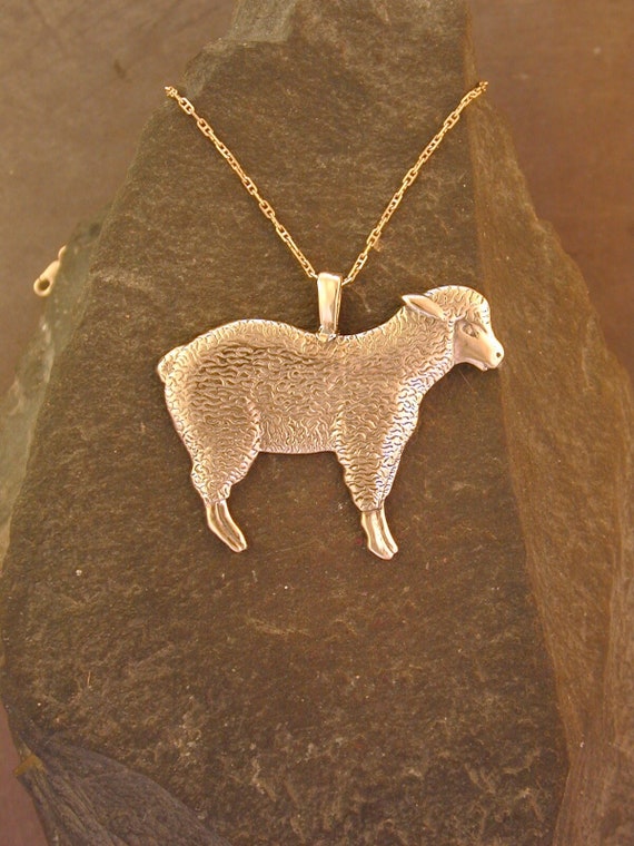 14K Lamb Sheep Pendant On14k Gold Chain. Etsy