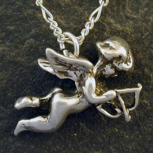 Sterling Silver Cupid Pendant on a Sterling Silver Chain. image 2