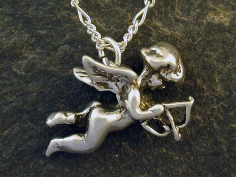 Sterling Silver Cupid Pendant on a Sterling Silver Chain. image 2