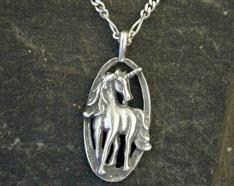 Sterling Silver Unicorn Pendant on a Sterling Silver Chain