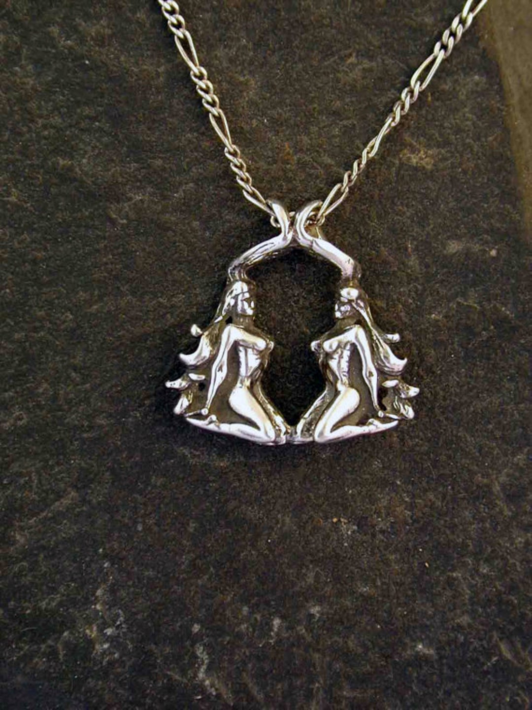 Sterling Silver Gemini Pendant on a Sterling Silver Chain Etsy