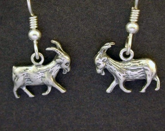 Sterling Silver Billy Goat Earrings on Heavy Sterling Silver French Wires