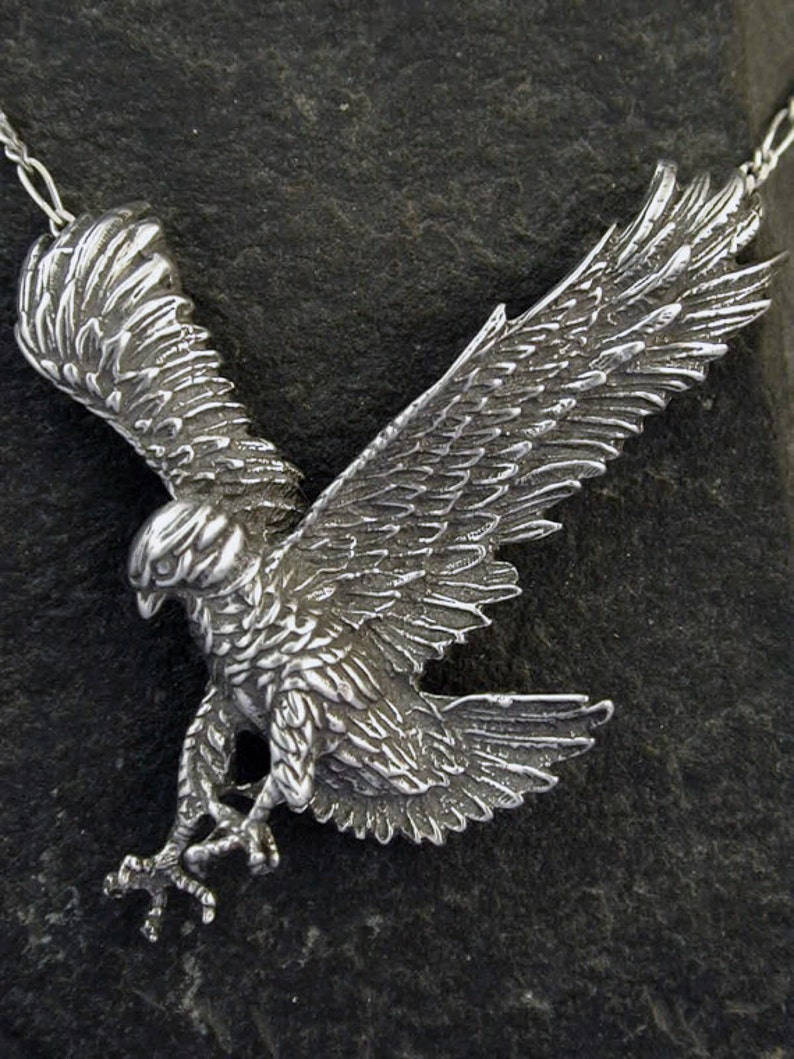 Sterling Silver Large Osprey Pendant on Sterling Silver Chain. - Etsy