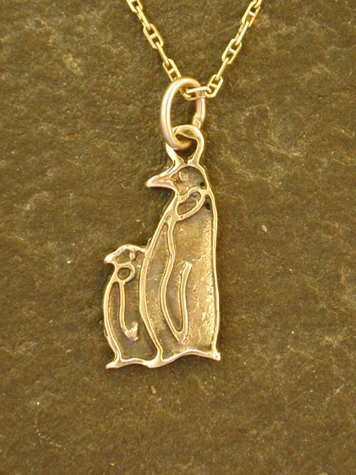 Gold penguin necklace clearance