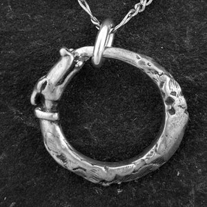 Sterling Silver Ouroboros Pendant on a Sterling Silver Chain image 2